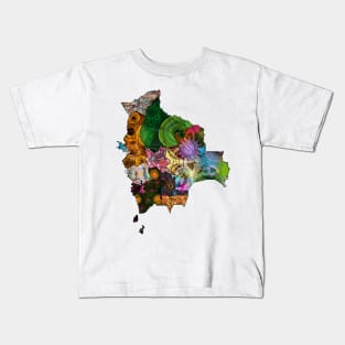 Spirograph Patterned Bolivia Administrative divisions Map Kids T-Shirt